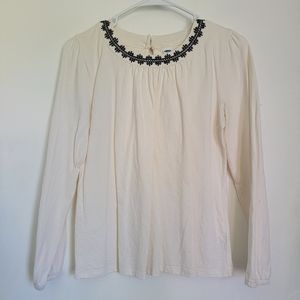 Old Navy 3/4 sleeve white cream shirt, S